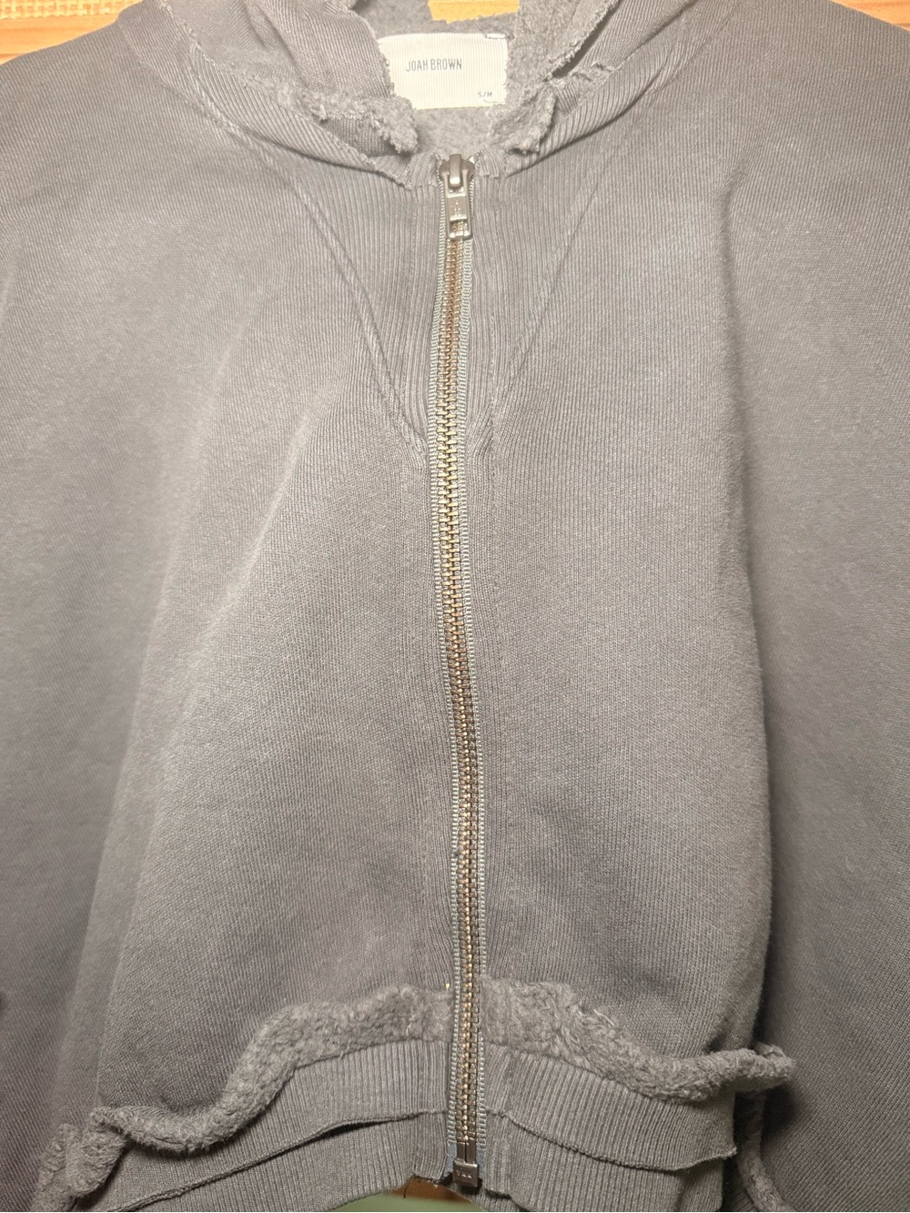 ♡ Joah Brown NWOT Deconstructed Crop Hoodie in Washed Black - Picture 12 of 16